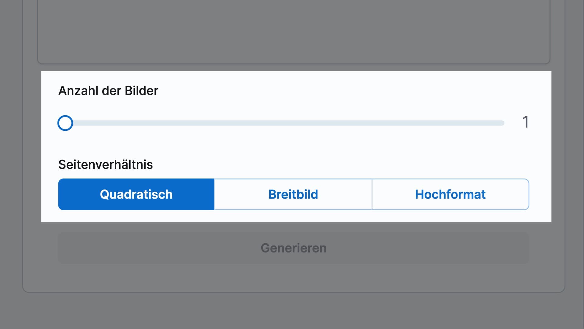 erweiterte Einstellungen bei der Bilderstellung